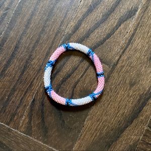 Light Pink and Baby Blue Beaded Bracelet